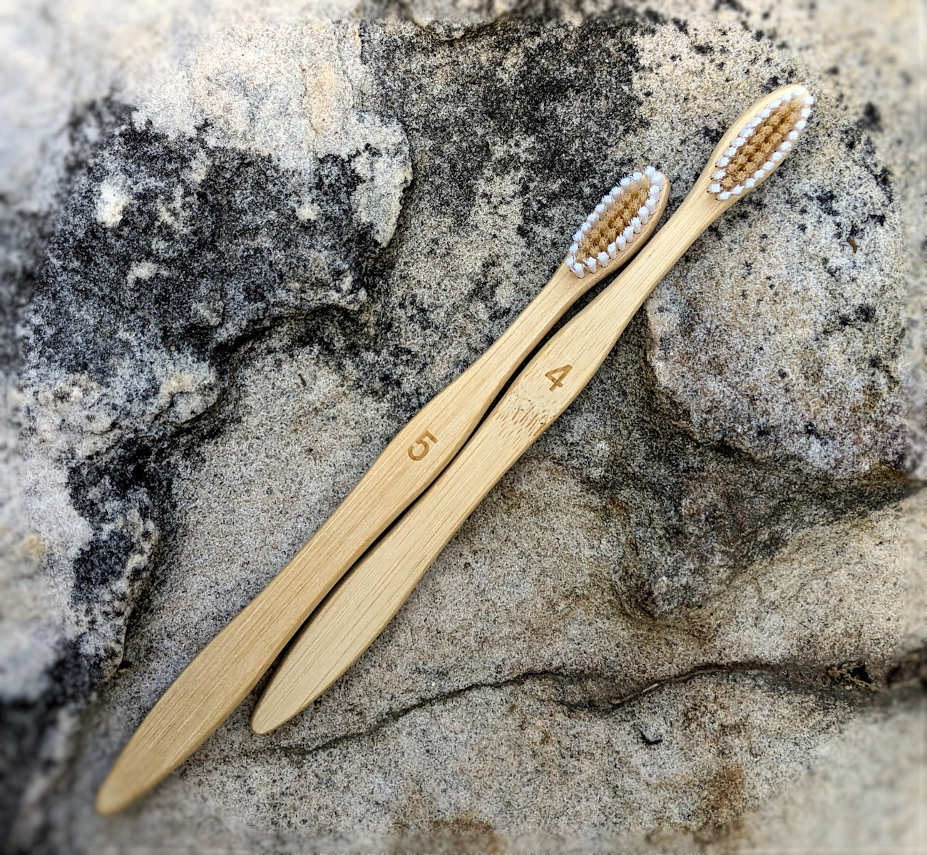 Natural Bamboo Toothbrushes - Soft Bristle - Set of Two