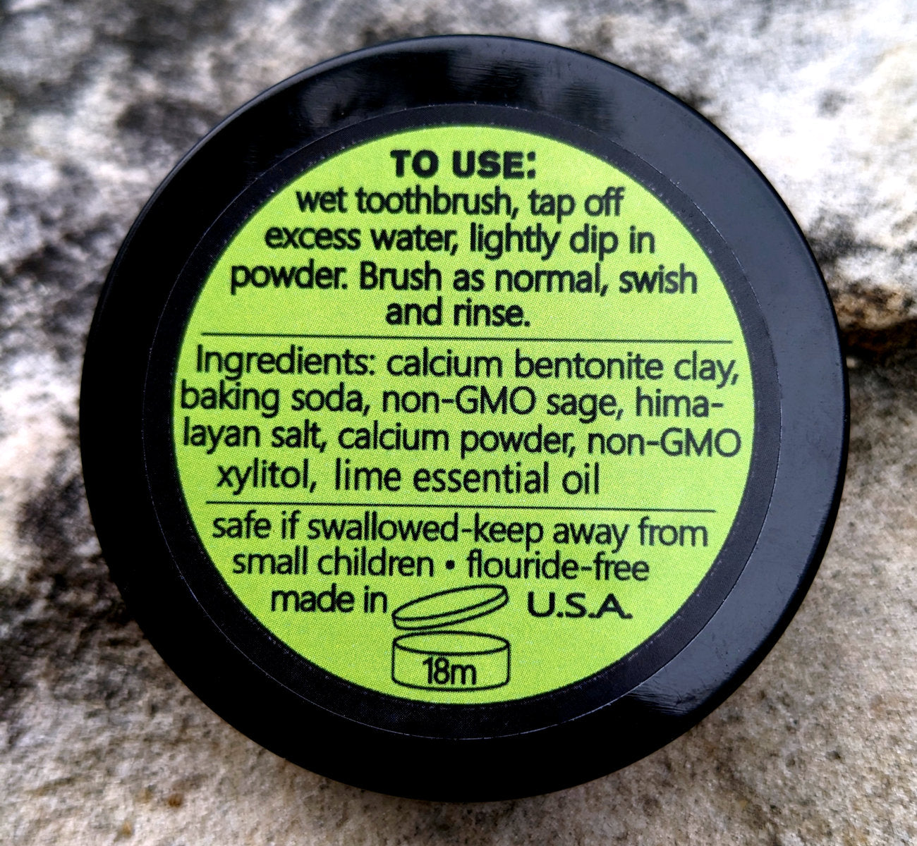 Natural Mineralizing Tooth Powder, Fresh Lime 1.7 oz / 4 Month Supply
