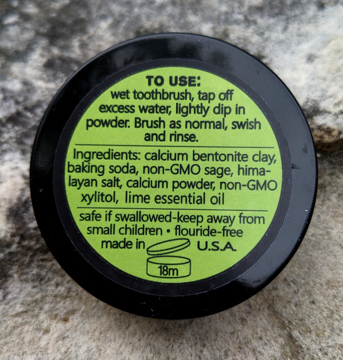 Natural Mineralizing Tooth Powder, Fresh Lime 4 oz / 9 Month Supply!