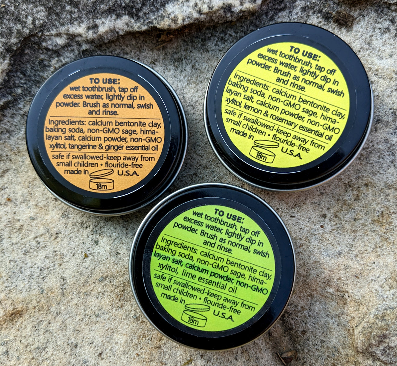 Sample / Gift 3-Pack - Natural Mineralizing Tooth Powder - Citrus Set, 0.7 oz each / 3 Month Supply