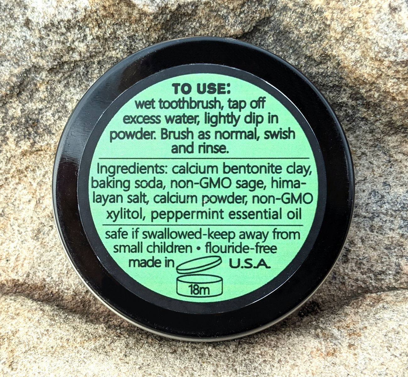 Natural Mineralizing Tooth Powder, Classic Peppermint 1.7 oz / 4 Month Supply