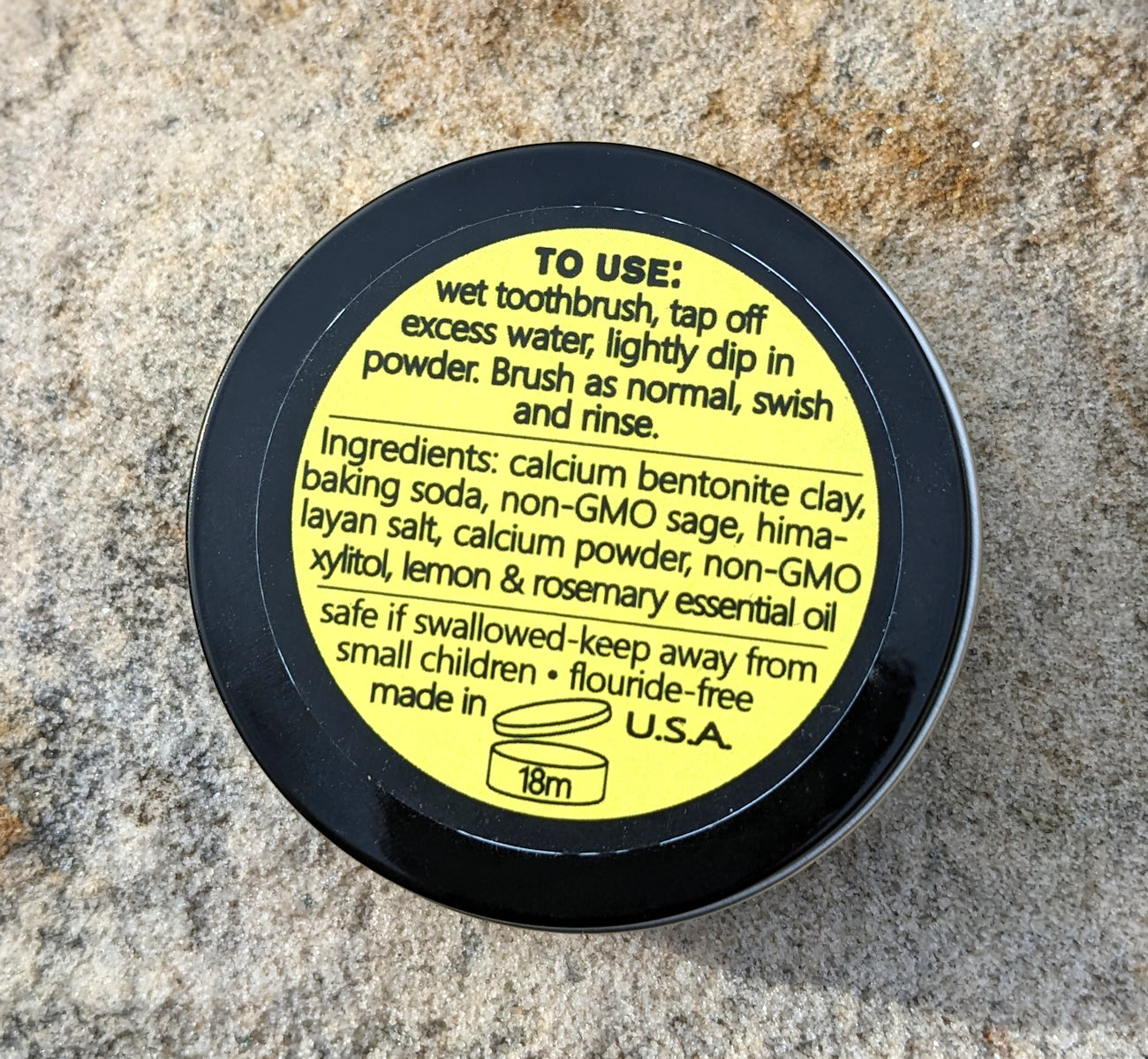 Natural Mineralizing Tooth Powder, Rosemary-Lemon, 1.7oz / 4 Month Supply