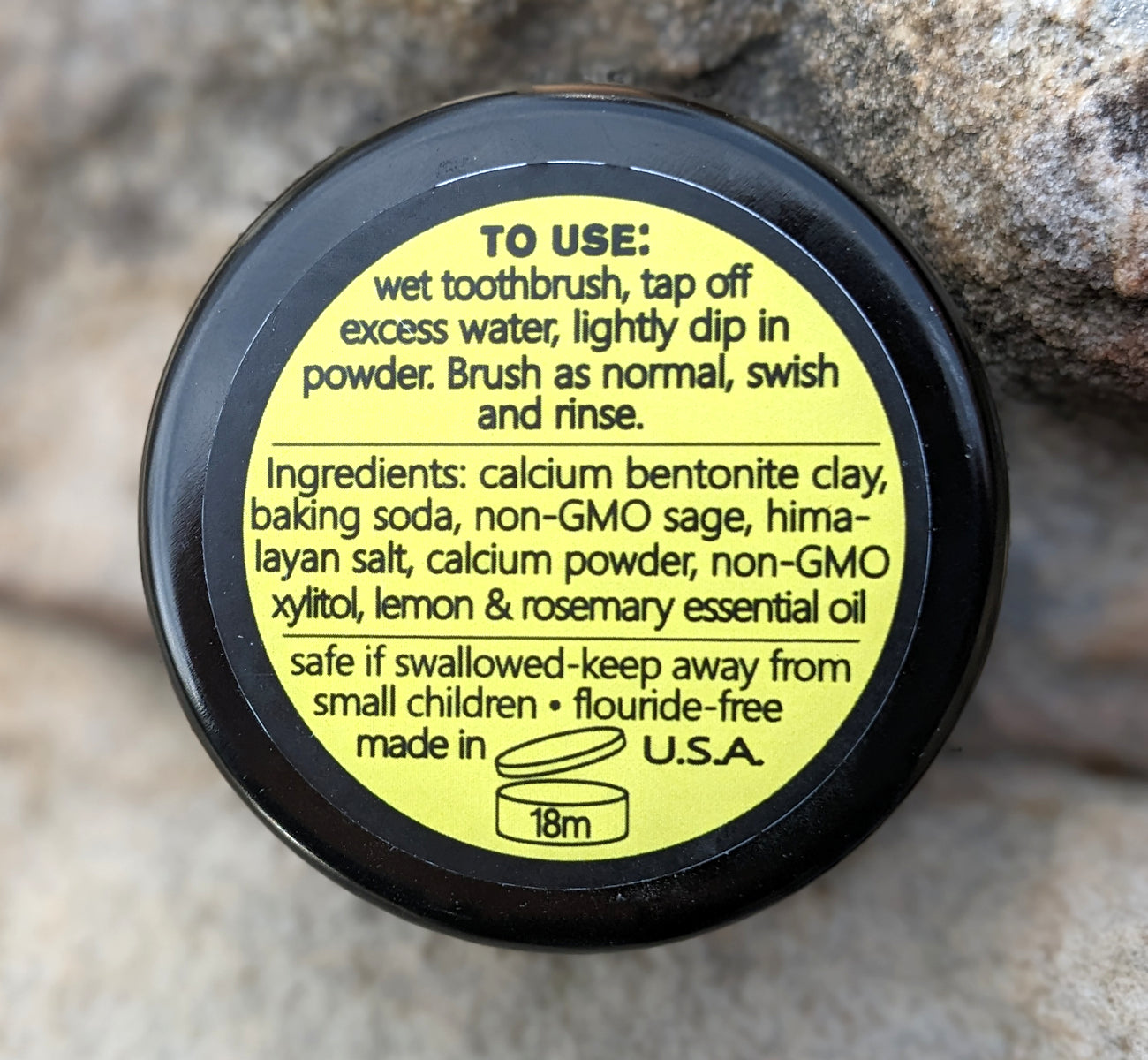 Natural Mineralizing Tooth Powder, Rosemary-Lemon 4 oz / 9 Month supply!