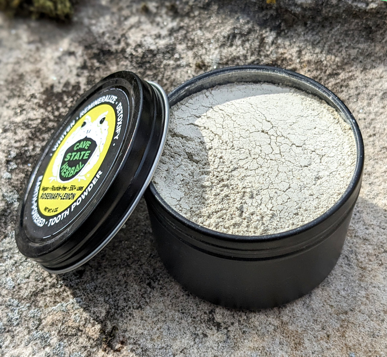 Natural Mineralizing Tooth Powder, Rosemary-Lemon 4 oz / 9 Month supply!