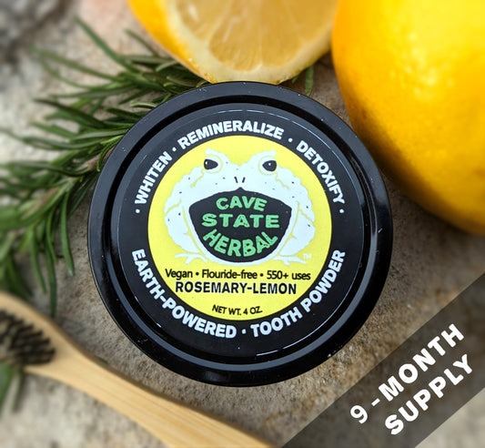 Natural Mineralizing Tooth Powder, Rosemary-Lemon 4 oz / 9 Month supply!