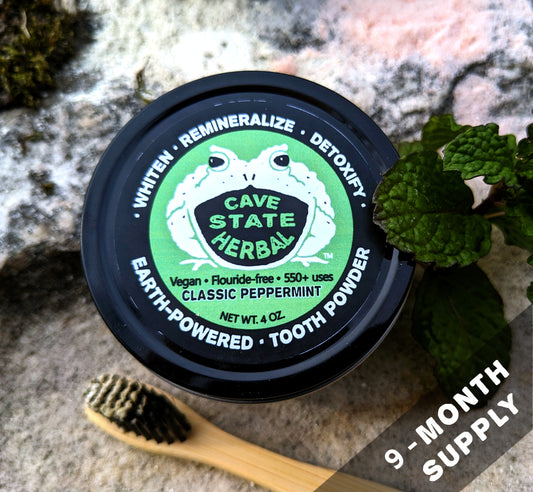 Natural Mineralizing Tooth Powder, Classic Peppermint 4 oz / 9 Month supply!