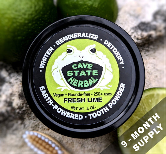 Natural Mineralizing Tooth Powder, Fresh Lime 4 oz / 9 Month Supply!