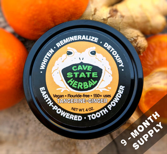 Natural Mineralizing Tooth Powder, Tangerine-Ginger, 4 oz / 9 Month Supply!
